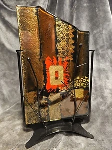 Benjamin Chang Jasmine Studios Fused Art Glass Sculpture Art Vase Signed - Picture 1 of 7