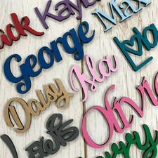 *PAINTED ANY COLOUR* Personalised wooden script name plaque sign - Words/Letters