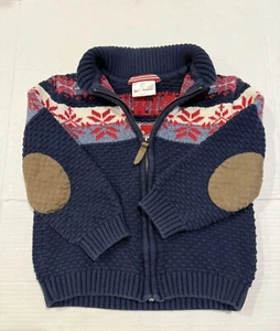 EUC Boys Hanna Andersson Zip Up Sweater Size 100 - Picture 1 of 2