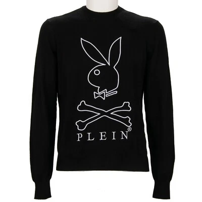 Suéter PHILIPP PLEIN x PLAYBOY Cashmere Bunny Logo Bordado Negro 08393 Foto 1 de 4