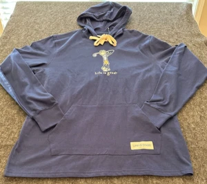 New Life Is Good Mens Size Sm Logo Jake Golfing Hoodie Sweatshirt Blue E12 - Picture 1 of 7
