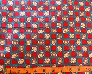 Daisy Kingdom Raggedy Ann& Andy Checkerboard faces  PREWASHED 1 yard 34 inches - Picture 1 of 1