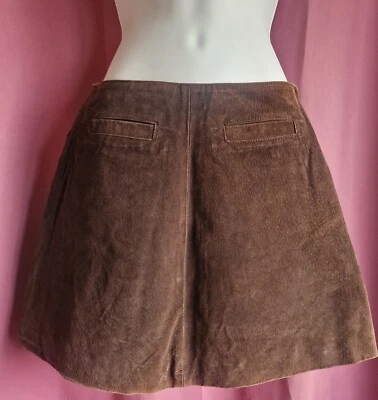 Ladies Vintage Genuine Leather☆Chocolate Brown Mini Skirt☆Size 10 - Image 1 of 3