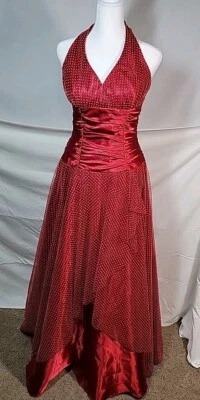 MASQUERADE красный с белый горошек винтажный женщин платье для официальных приемов размер 9/10 - Изображение 1 из 4
