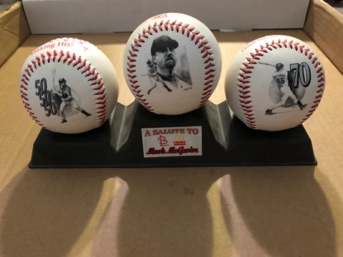 1998 Mark McGwire McDonald's Salute HOME RUN RECORD 3 Baseballs - Cardinals Cover