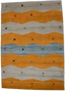 6X8 ft Multicolored Striped Tribal Indo-Gabbeh Oriental Rug Modern Boho Carpet - Picture 1 of 13