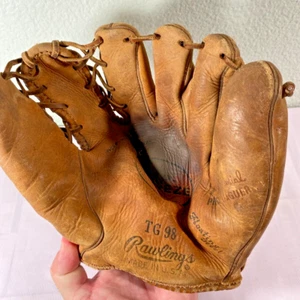 Guanto da baseball VINTAGE Rawlings TG98 sei dita - Stan Musial - BELLO! - Foto 1 di 8