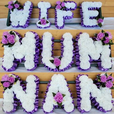 ELITE FLORAL DESIGN WIFE MUM NAN Funeral Flowers Artificial Tribute Package Wreath Silk Grave Letter