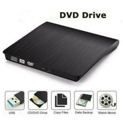 External DVD Drive USB 3.0 and Type-C Plug and Play, for MacBook Pro/Air Laptop  - Image 1 of 4
