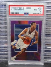 1996-97 Skybox E-X2000 Allen Iverson Rookie Card RC #53 PSA 8 NM-MT 76ers