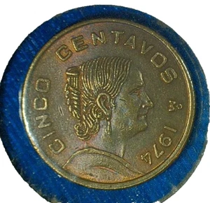 CINCO DE MAYO SALE  1974-Mo  MEXICO 5 CENTAVOS BRASS COMPOSITION COIN KM#427 - Picture 1 of 3