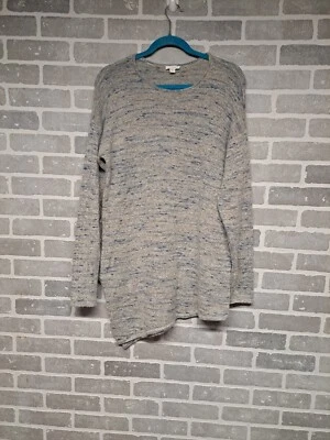 Suéter túnica J.Jill Pure Jill dobladillo asimétrico gris azul lana cachemir talla mediana Foto 1 de 4