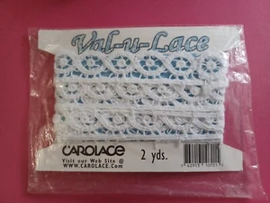 Carolace Crochet Type White Edging Val-U-Lace NIP Vintage 2 Yds Sewing Crafting  - Picture 1 of 2