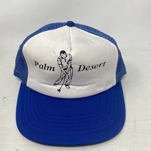 Vintage Palm Desert Golf Graphic Print Snapback Trucker Hat Broken Snap See - Picture 1 of 9