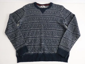 M&S Collection Herren Pullover Navy Mix Fair Isle Rundhals Regular Fit M - Bild 1 von 7