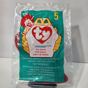 1998 McDonalds #5 Ty Teenie Beanie Babys Pinchers The Lobster Happy Meal Spielzeug - Bild 1 von 5