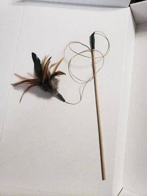 Home Grown Hand Made Feather Duster Cat Toy - Image 1 of 4