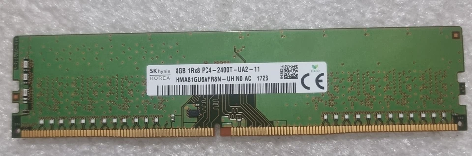 SK Hynix HMA82GU6AFR8N-UH 8GB 1X8GB PC4-19200 2400MHz UDIMM Memory Ram DDR4 Pc - Image 1 of 1