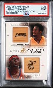 2000 SP Game Floor Authentic Combo Kobe Bryant/D.Miles/100 Gold #C15 PSA 9 - Bild 1 von 2