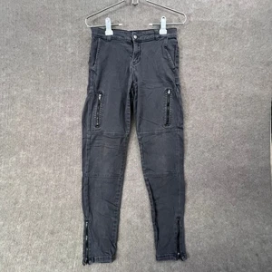 Banana Republic Women 6 Utility Skinny Jeans Asphalt Gray Moto Zipper Accents - Picture 1 of 9