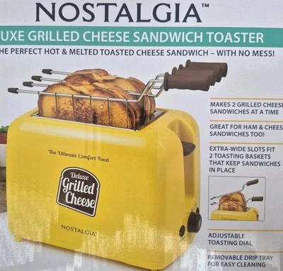 Tostadora/Cesta Sandwch de Queso a la Parrilla Nuevo en Caja De Lujo con Ranuras Extra Anchas Foto 1 de 4