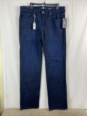 7 FOR ALL MANKIND Mens Austyn Relaxed Straight Leg Jeans 36 / 34 Dark Blue NWT - Image 1 of 4