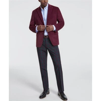 Abrigo Deportivo Tommy Hilfiger Para Hombre Talla 48R Borgoña Pana Ajuste Moderno Trabajo Foto 1 de 4