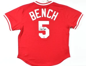 Johnny Bench Autographed Cincinnati Reds Mitchell & Ness Jersey - Fanatics - Picture 1 of 3