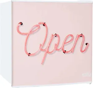 Kuhla 45L Mini Fridge with Ice Box, Ideal for Home and Office - Open Sign, Pink - Picture 1 of 8
