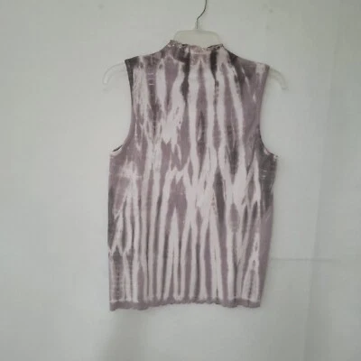 C&C California Shirt Womens L Daisy Mockneck Tie Dye Sleeveless Tank Grey/Rose - Image 1 of 4