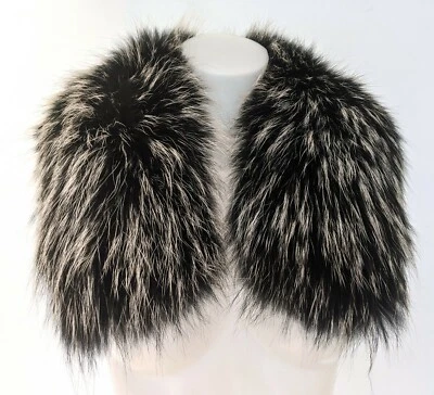 Accesorio de capucha/collar Luxy London negro con punta blanca 100 % piel Foto 1 de 4