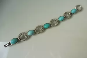 Armband , 835 Silber mit Türkisen , schönes , altes Silber - Armband - Bild 1 von 5