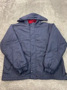 White Sierra Jacket Mens XL Black Fleece Lined Hooded Windbreaker Ski Coat Vtg - Picture 1 of 9