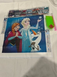 5D DIY Diamond Art Painting, Embroidery Kit Craft Frozen Elsa & Olaf - Picture 1 of 2