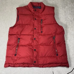 ORVIS Vest Jacket Mens Large Red Essex Duck Down Puffer Pockets Full Zip - Picture 1 of 5