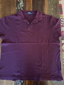 Polo Ralph Lauren Maroon Mesh Short Sleeve Polo Shirt Size 2XLT Tailored - Picture 1 of 9