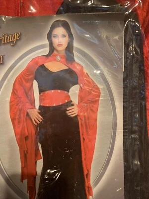 NWOT Gothic Sorceress Costume Dress & Belt Adult Sz Standard Up To Sz 12 Red Blk - Image 1 of 4