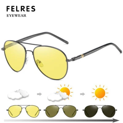 Gafas de sol polarizadas fotocromáticas de visión nocturna para hombres Gafas UV400 para conducir al aire libre Foto 1 de 4