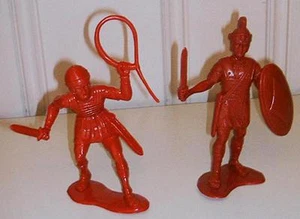 Marx Toys PL-6186R "Roman Soldiers 2pcs (Dark Red)" 6in Plastic Toy Soldiers - Picture 1 of 1