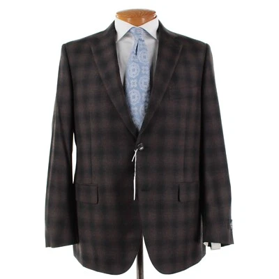 Abrigo deportivo de lana Belvest Super 110's talla 54R (44R EE. UU.) en marrón y negro nuevo con etiquetas Foto 1 de 4