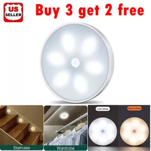Motion Sensor LED Night Light Battery Rechargeable Indoor Closet Cabinet Wall - Picture 1 of 15