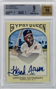 2011 Topps Gypsy Queen Hank Aaron #HA autógrafo en tarjeta BGS 9 automático 10 Salón de la fama Braves - Imagen 1 de 1