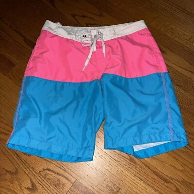Pantalones Cortos de Natación OLD NAVY Bloque Rosa Azul Océano Talla M ❤️f274 Foto 1 de 4
