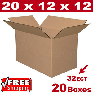 20 - 20x12x12 Cardboard Boxes Mailing Packing Shipping Box Corrugated Carton