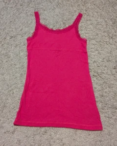 Cherokee Pink Lace Tank Top Cami Babydoll Top Shirt Kid Girls Sz XL Y2K Womens S - Picture 1 of 7