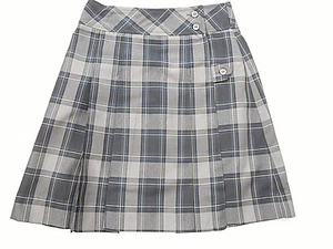 Falda uniforme falda escocesa envolvente gris bellas escolares para niñas tallas 26-31 - Imagen 1 de 4