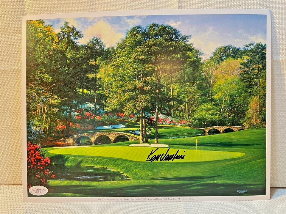 Подписанная литография для гольфа Ken Venturi 11th Hole @ Augusta Masters Larry Dyke JSA - Изображение 1 из 4