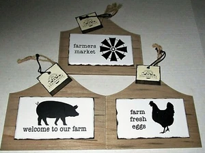 BAUERNHOF THEMA HÄNGESCHILD SORTIMENT 7,25" x 6" [Ihre Wahl] SEILAUFHÄNGER - Bild 1 von 4