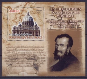 Architecture St. Peter's basilica Rome Michelangelo architector s/s MNH #ML1184 - Picture 1 of 1