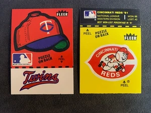 1982 Fleer Baseball Insert Puzzleback Stickers: Twins/ Reds - Picture 1 of 2